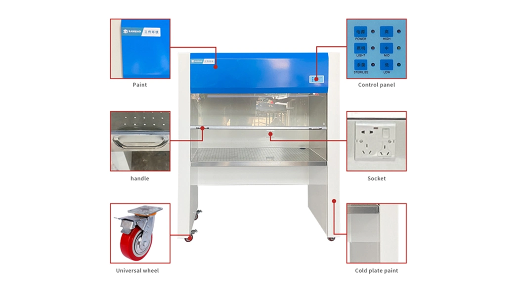 New Design Horizontal Clean Bench OEM, Laminar Flow Cabinet, Clean Room HEPA Filter Clean Bench