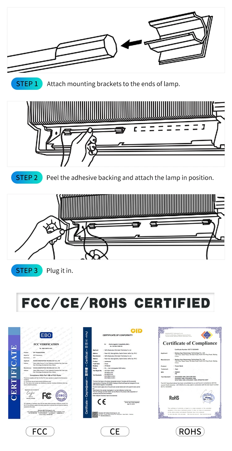 8W Air Conditioner Purifier Mini Split Disinfection HVAC Air Conditioner Sterilizer UVC Disinfection Light